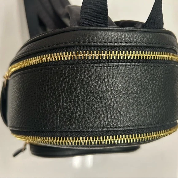 Coach Black Pebbled Leather Mini Backpack with Gold Zippers - Picture 4 of 10